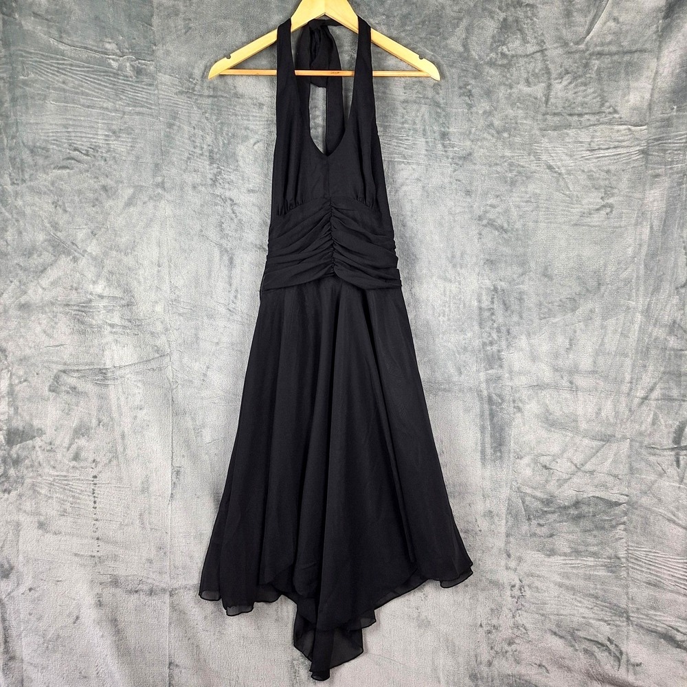 Vtg‎ Womens Dress Medium Halter Fairy Grunge Whimsigoth Asymmetrical Witch Y2K